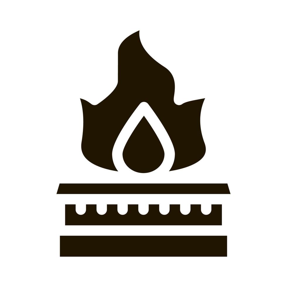 gás na ilustração vetorial do ícone do queimador de cozinha vetor