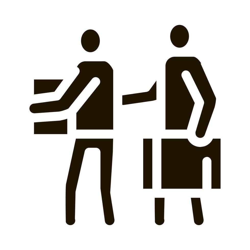 pessoas com ilustração de glifo vetorial de ícone de bagagem vetor