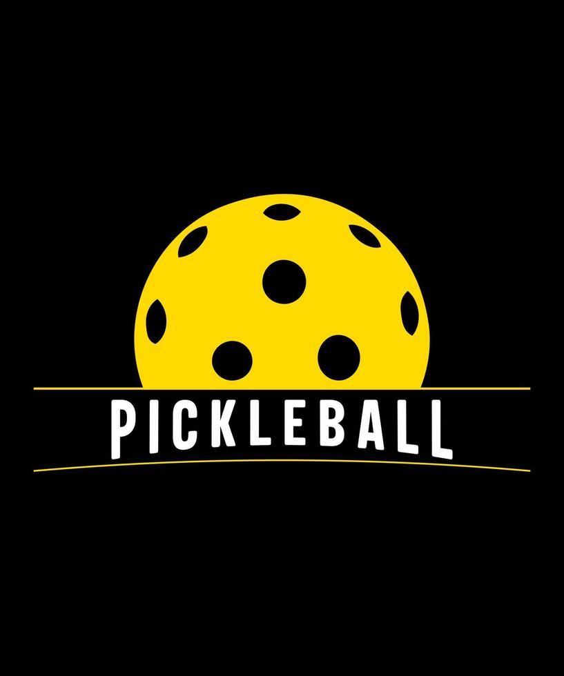 design de camiseta vetorial de ilustração de pickleball vetor