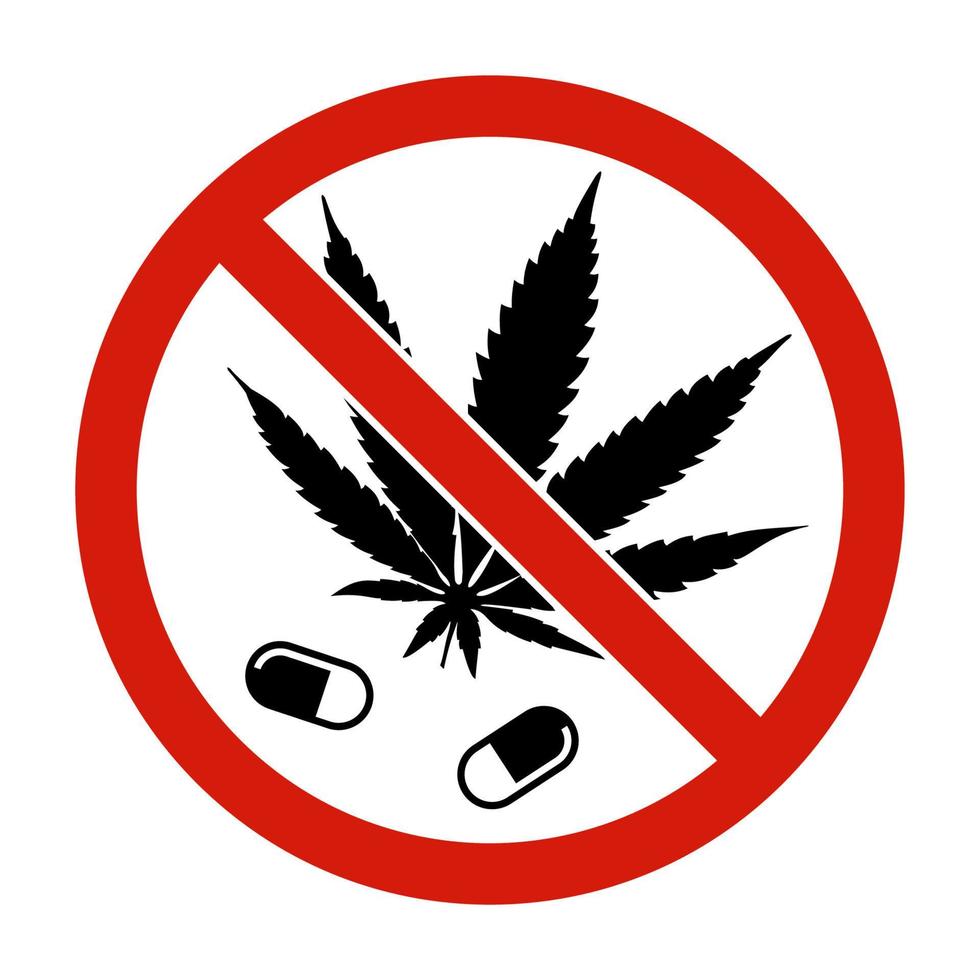 sinal de proibição de drogas vetor