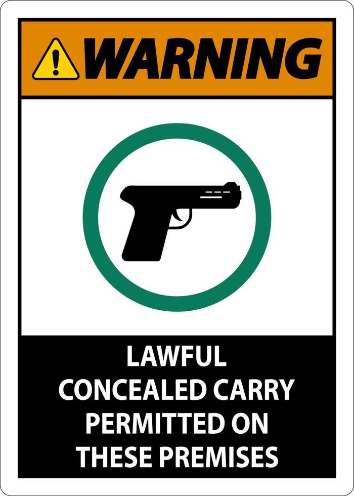 aviso armas de fogo permitidas sinal legal transporte oculto permitido nestas instalações vetor