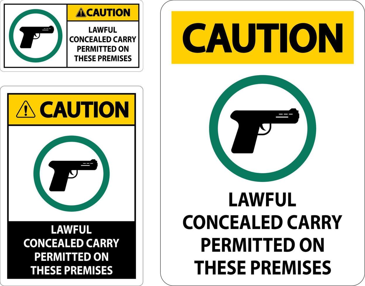 cuidado armas de fogo permitidas sinal legal transporte oculto permitido nestas instalações vetor