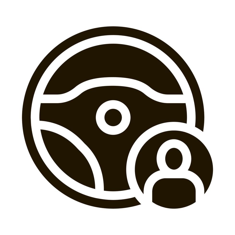 ilustração de glifo de vetor de ícone de motorista pessoal