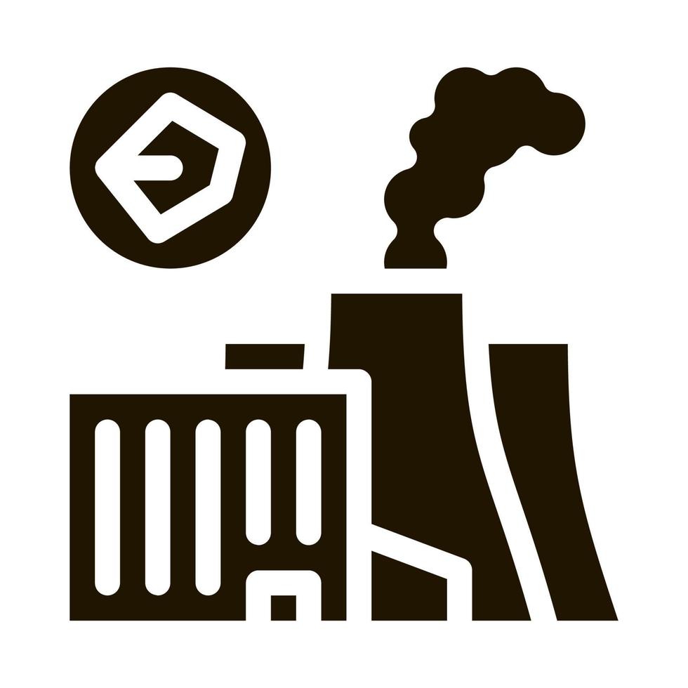 ilustração de glifo vetorial de ícone de planta de produção de carvão vetor