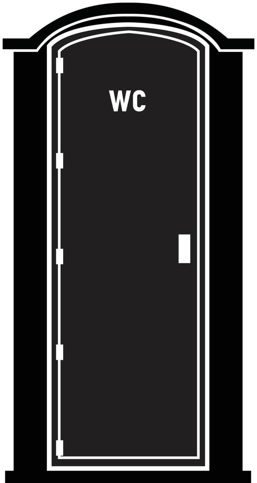 ícone do toalete plástico portátil móvel no fundo branco. banheiro wc lavatório. Biotoalete químico portátil, box de banheiro de plástico móvel ao ar livre. estilo plano. vetor