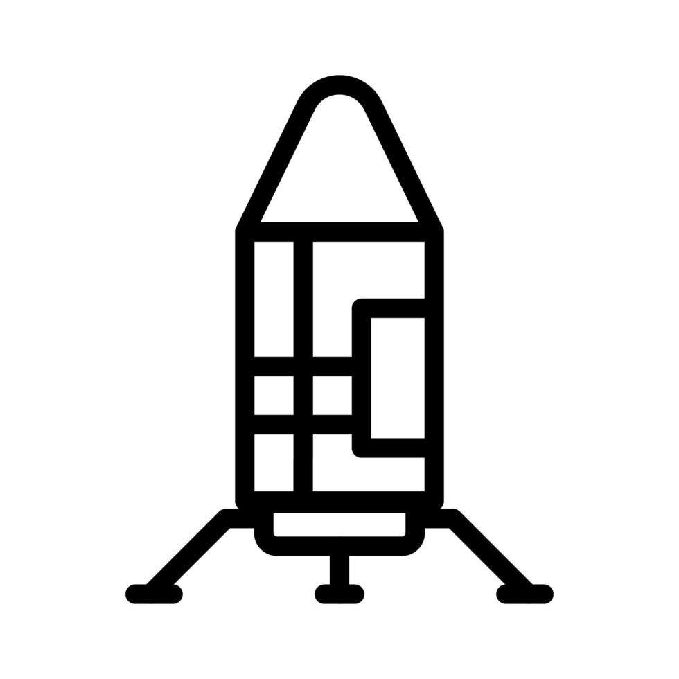 ícone da linha do módulo lunar isolado no fundo branco. ícone liso preto fino no estilo de contorno moderno. símbolo linear e curso editável. ilustração vetorial de traço perfeito simples e pixel vetor