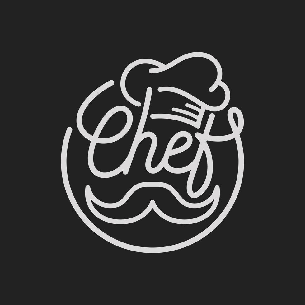 modelo de vetor de logotipo de design vintage de chef de cozinha