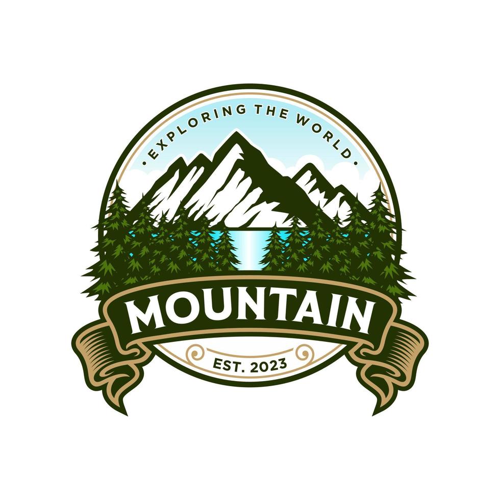 ilustração vetorial de design de logotipo de montanha vetor
