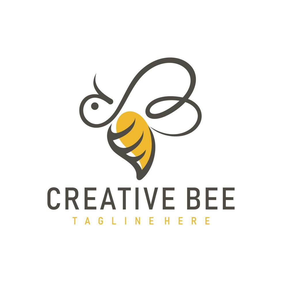 design de logotipo de abelha letra inicial b. modelo de logotipo de abelha. vetor