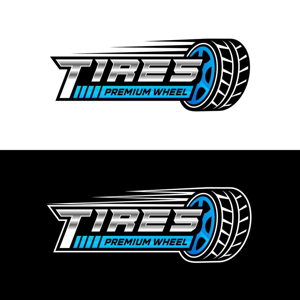 modelo de design de logotipo de pneus, ilustração em vetor silhueta roda.