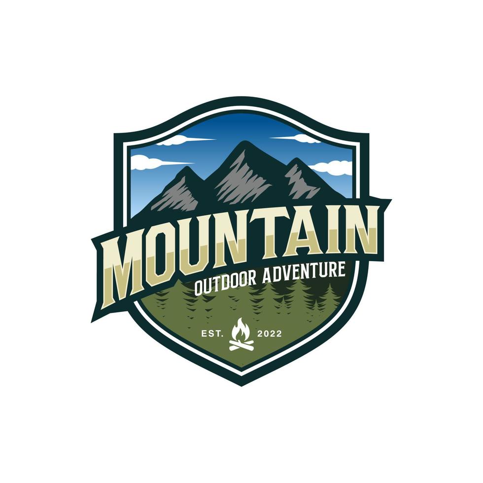 modelo de design de logotipo de montanha vintage vetor