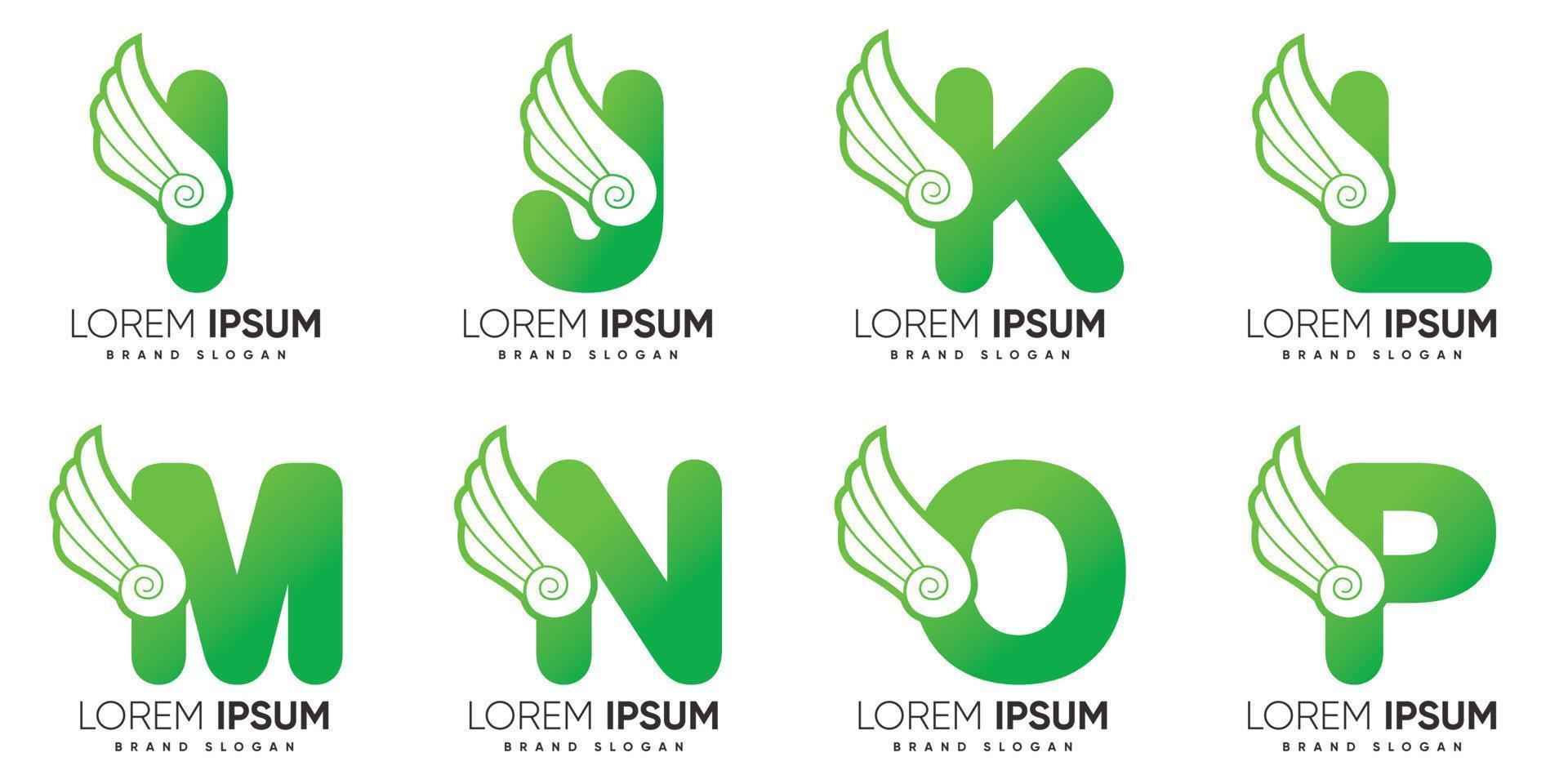 logotipo da carta ijklmnop com vetor premium de estilo moderno criativo