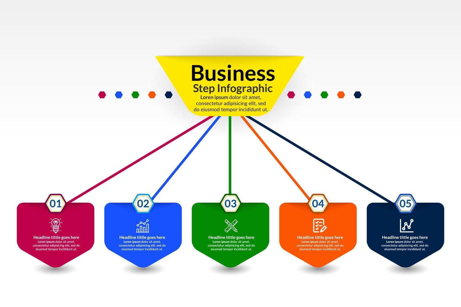 design de modelo de infográfico de negócios. infográfico de diagrama de círculo realista. visualização de dados de relatório anual de negócios modernos. elemento de apresentação infográfico de linha do tempo plana. vetor