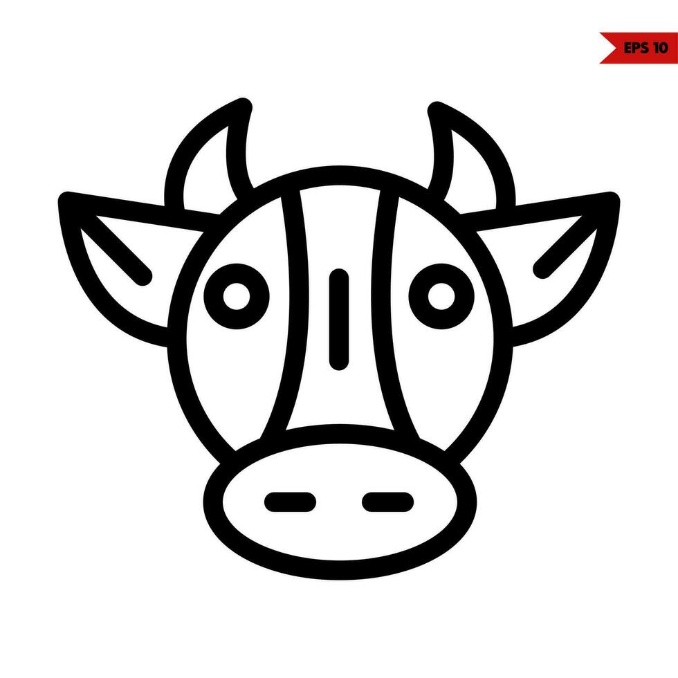 ilustração do ícone da linha da cabeça do animal vetor