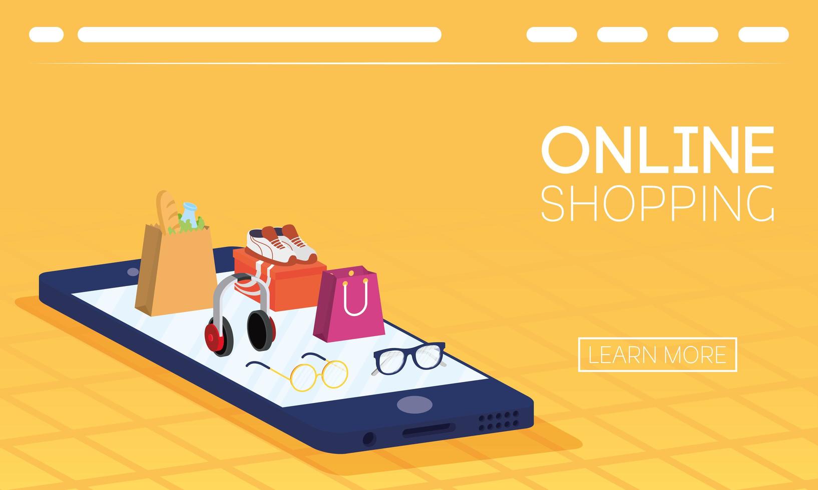 banner de compras online e e-commerce vetor