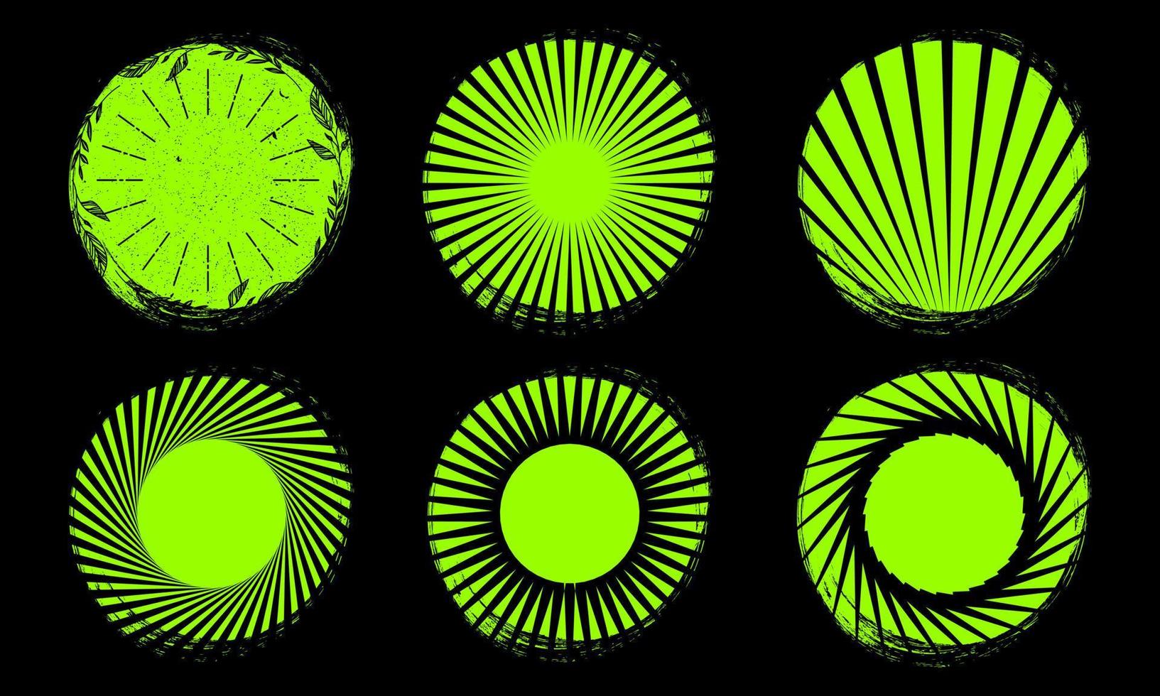 coleção de pincéis radiais abstratos em forma de círculo vetor