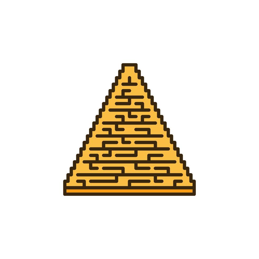 antigo conceito de vetor de pirâmide do Egito amarelo ícone colorido