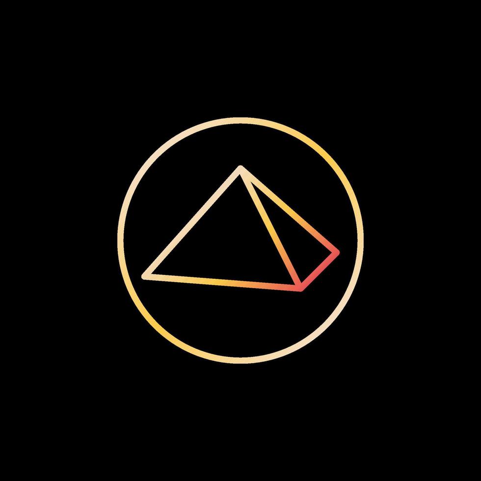 pirâmide egípcia vetor egito história conceito ícone colorido redondo linear