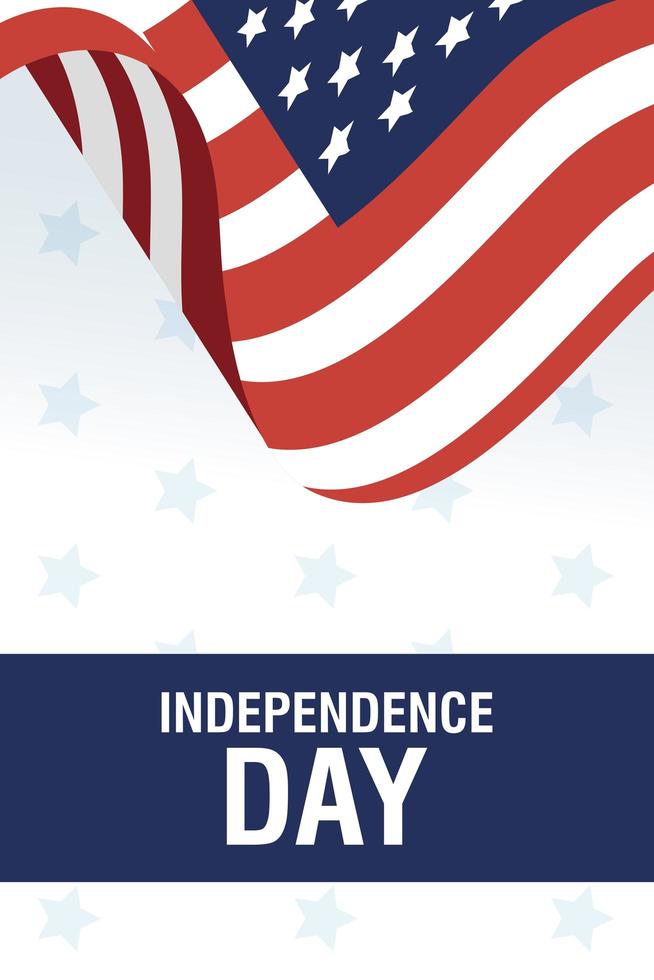 banner de celebração do dia da independência dos EUA com bandeira vetor