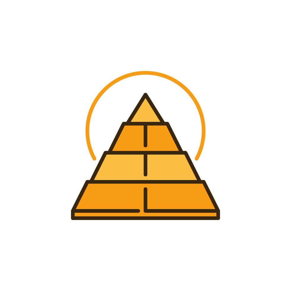 pirâmide amarela e conceito de vetor sol egípcio ícone colorido