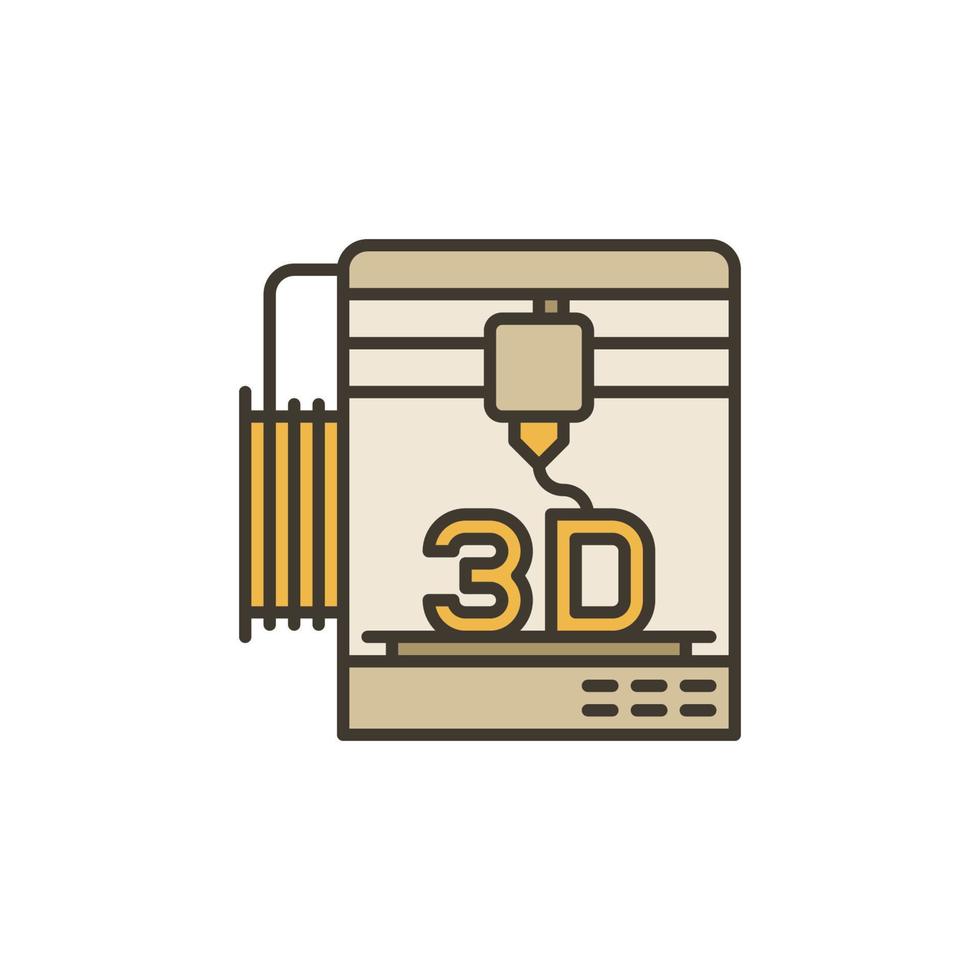 impressão de impressora 3D vector conceito de tecnologia futura ícone colorido