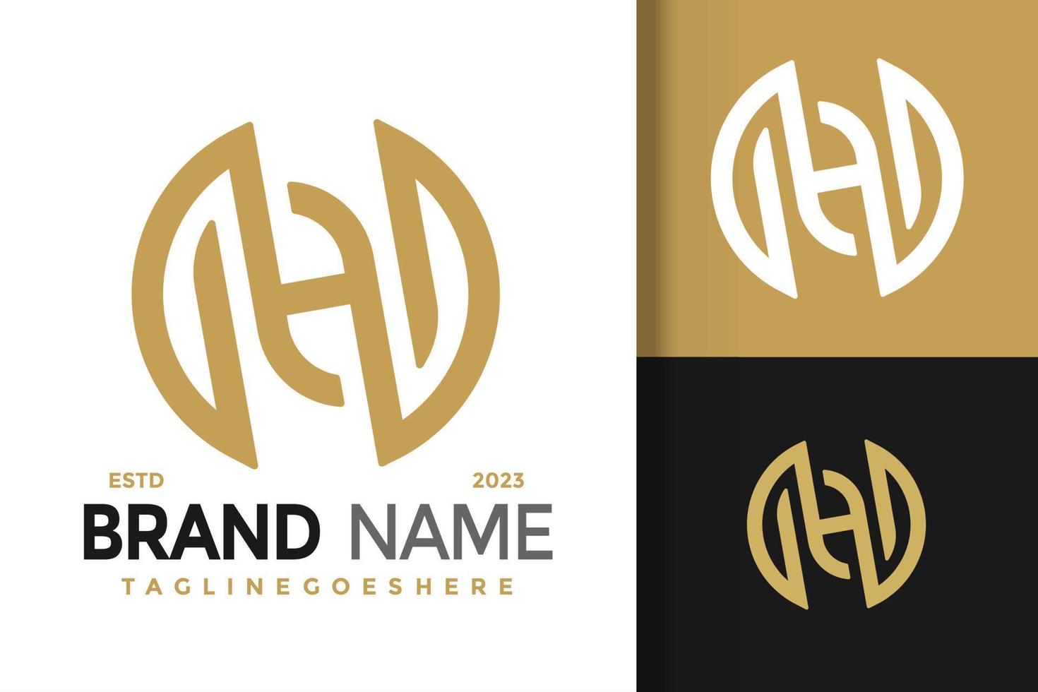 letra nh ou hn monograma logotipo logotipos elemento de design modelo de ilustração vetorial de estoque vetor