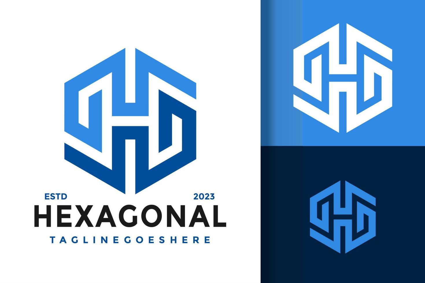 letra h logotipo hexagonal logotipos elemento de design modelo de ilustração vetorial de estoque vetor