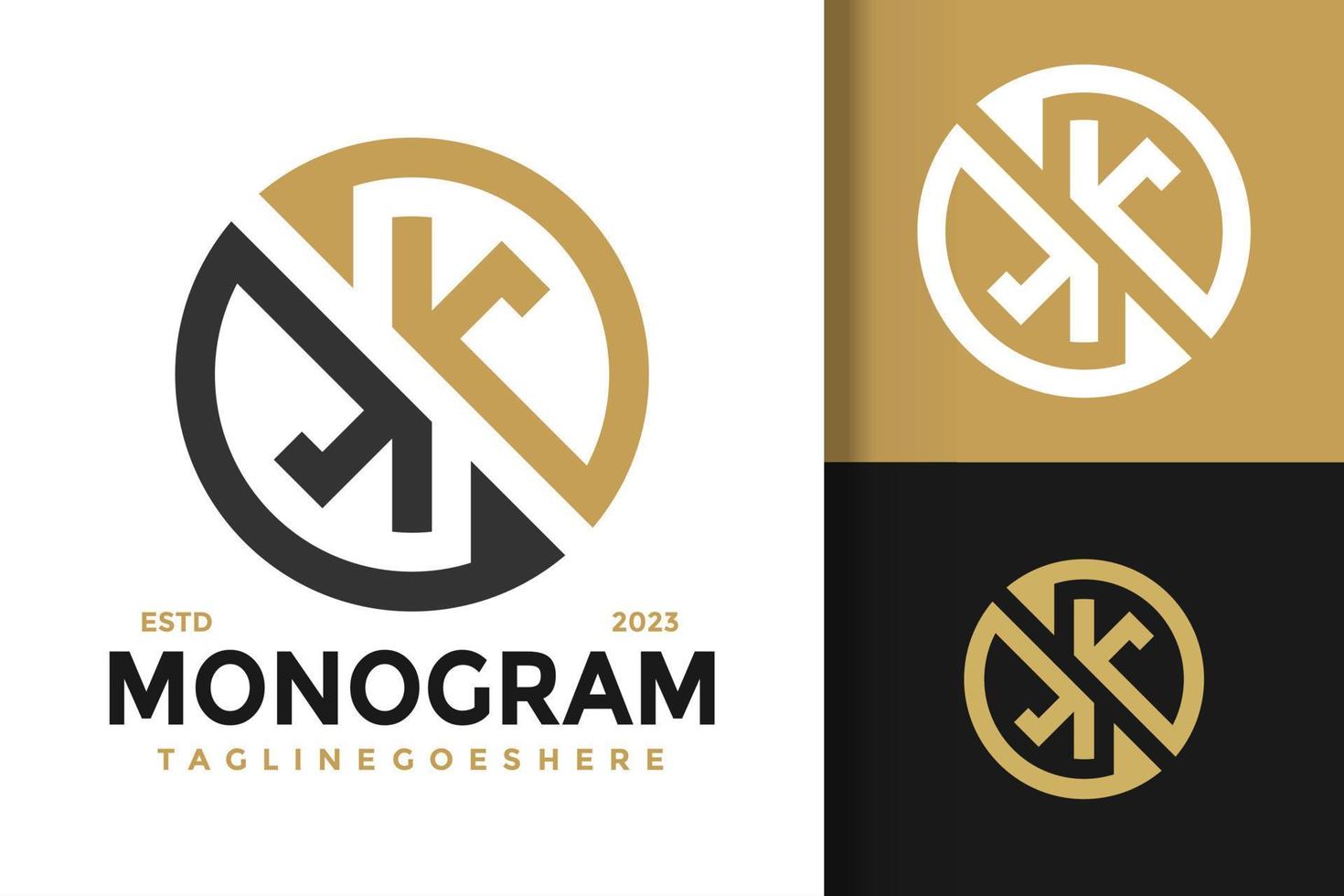 letra k monograma logotipo logotipos elemento de design modelo de ilustração vetorial de estoque vetor