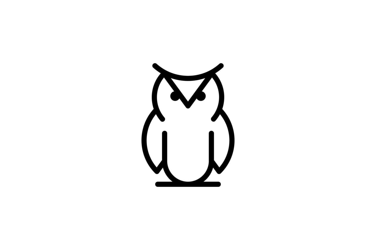logotipo de inspiração de coruja branca preta vetor