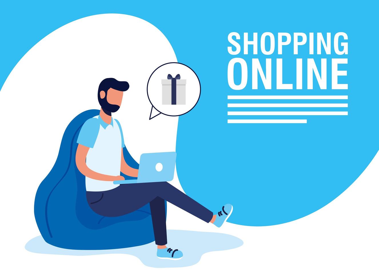 banner de compras online e e-commerce vetor