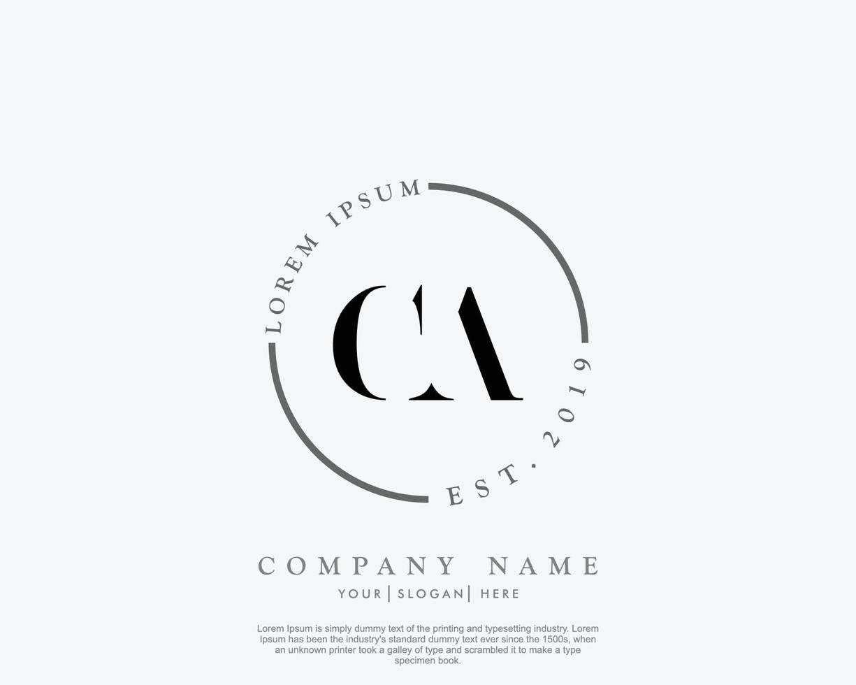 logotipo feminino inicial ca monograma de beleza e design de logotipo elegante, logotipo manuscrito da assinatura inicial, casamento, moda, floral e botânico com modelo criativo vetor