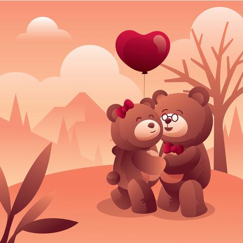 Vetor Bear In Love