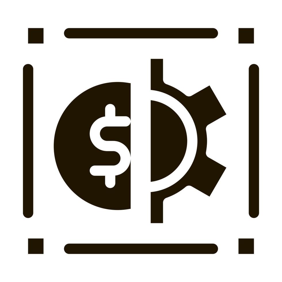 ilustração de glifo vetorial de ícone de credenciais de conta em dinheiro vetor