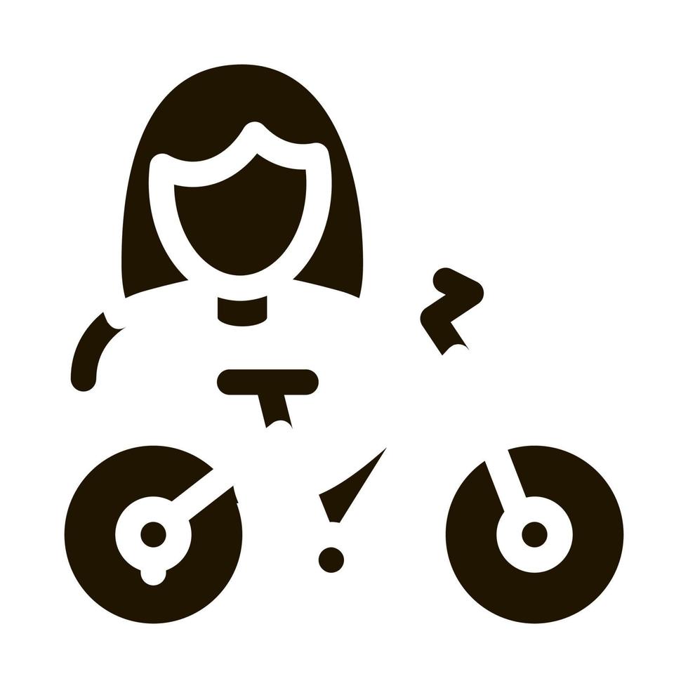 bicicleta para ilustração de glifo de vetor de ícone de mulheres