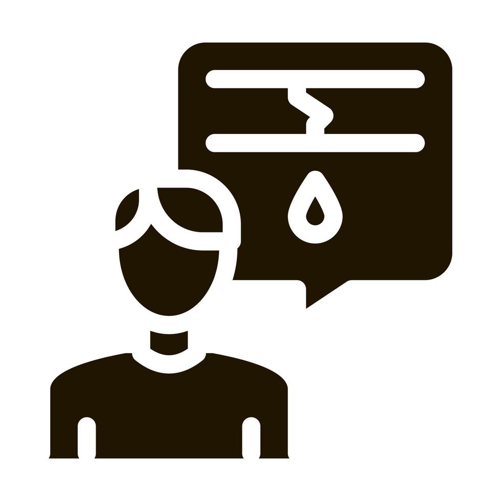 ilustração de glifo de vetor de ícone de tubo de conversa de homem