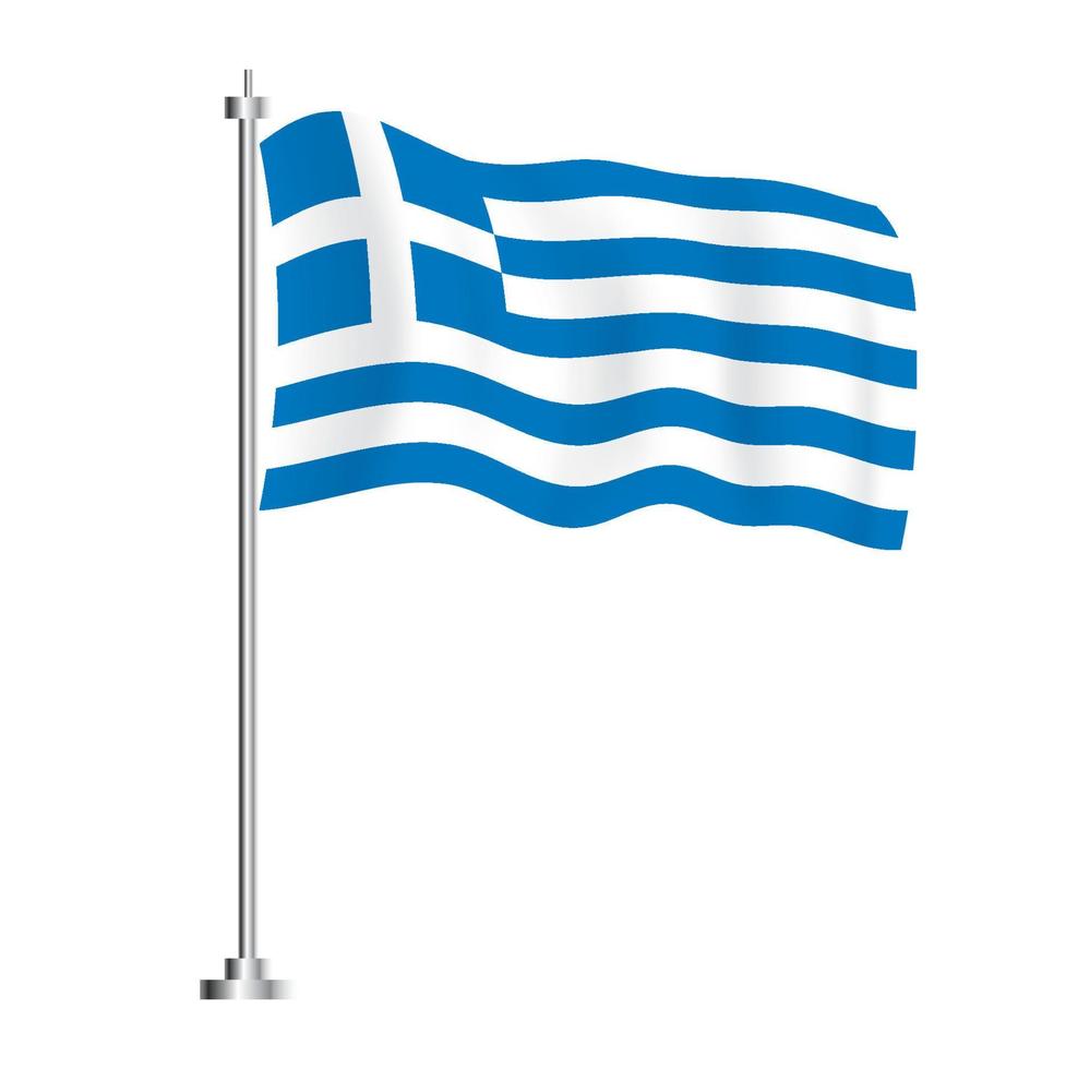 bandeira grega. bandeira de onda isolada do país da Grécia. vetor