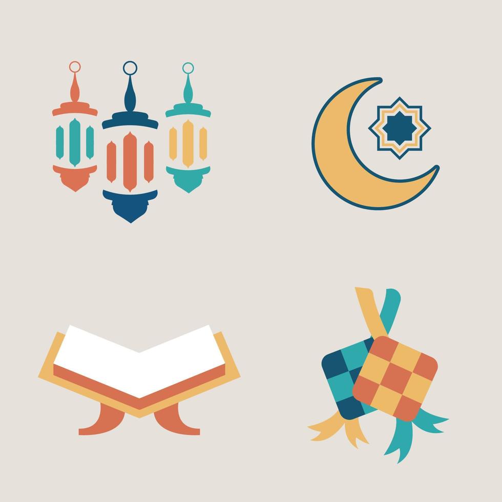 ícone simples e colorido do ramadã vetor