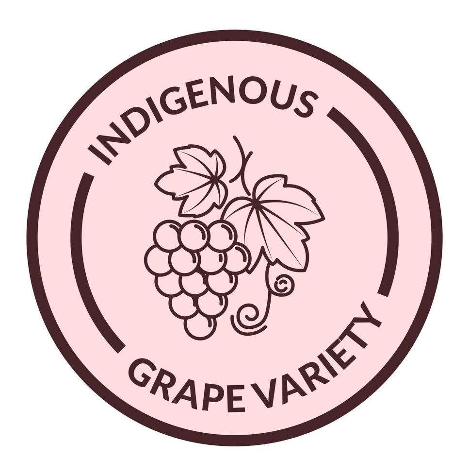 variedade de uva indígena, rótulo para vetor de produto