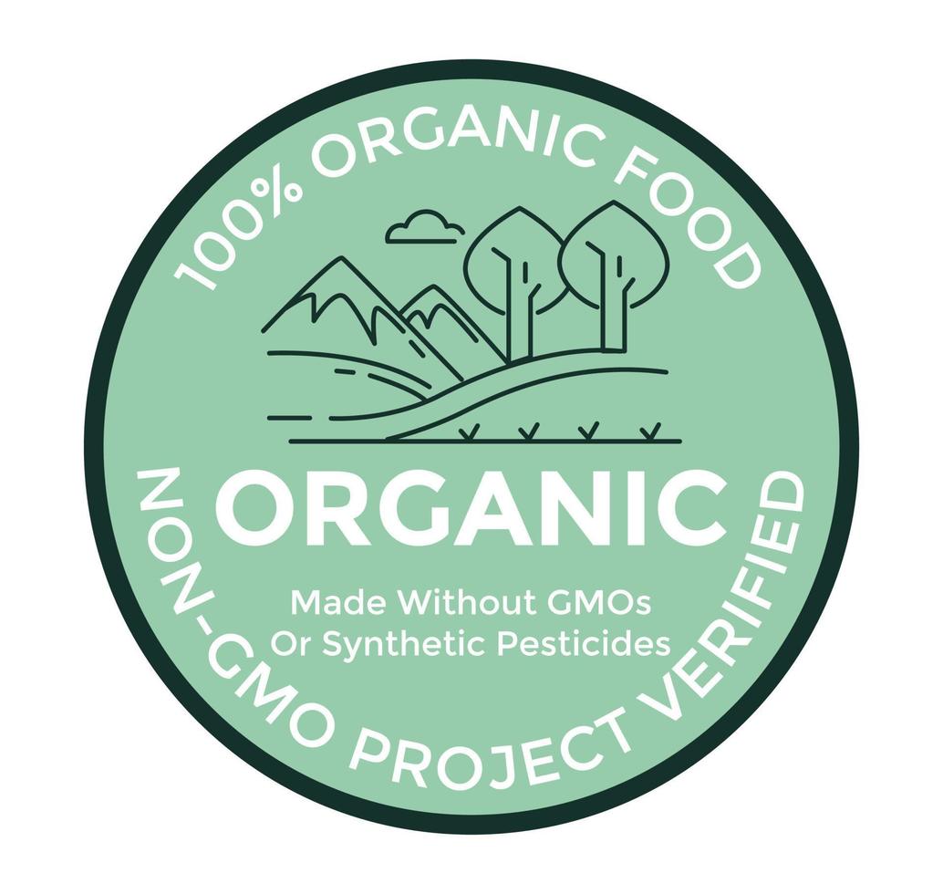 projeto não transgênico verificado, rótulos de alimentos orgânicos vetor