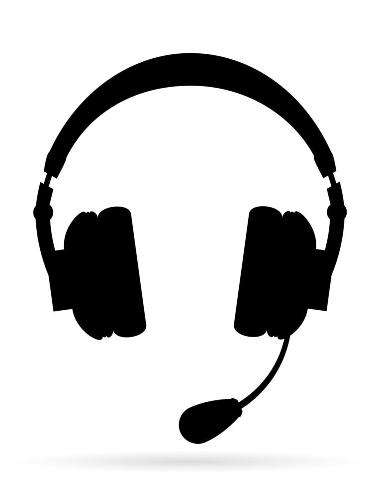 fones de ouvido com centro de suporte de microfone i vetor