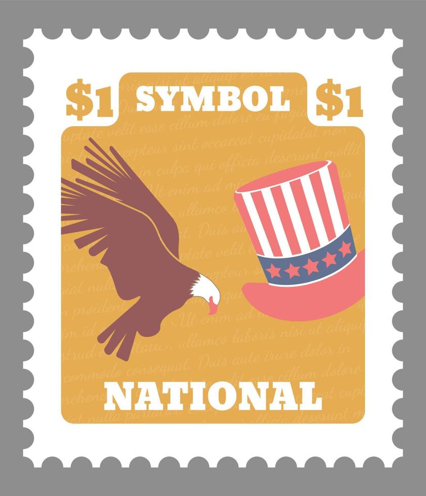 símbolo nacional da américa carimbo com águia vetor