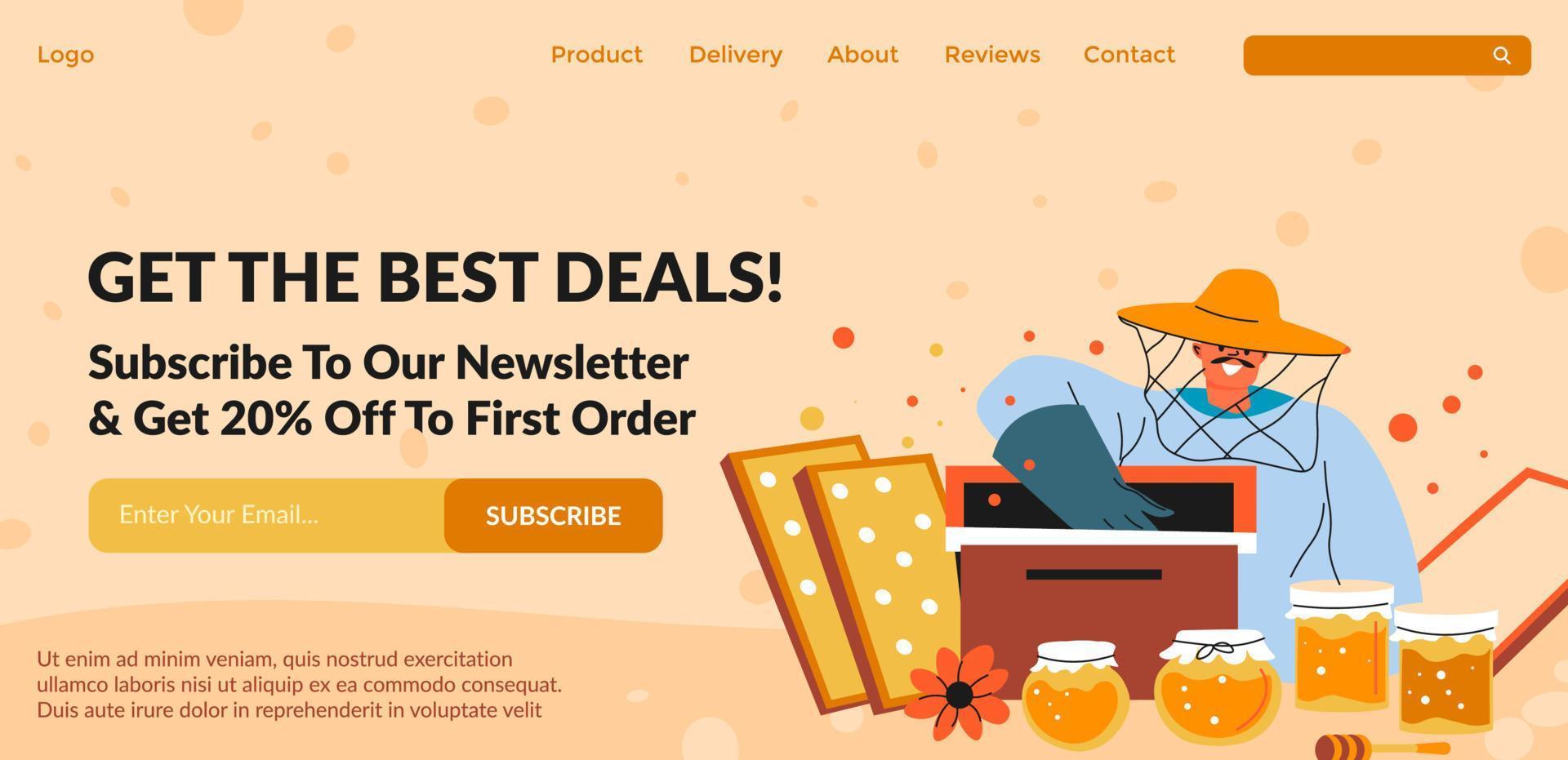 obtenha as melhores ofertas, assine o site da newsletter vetor