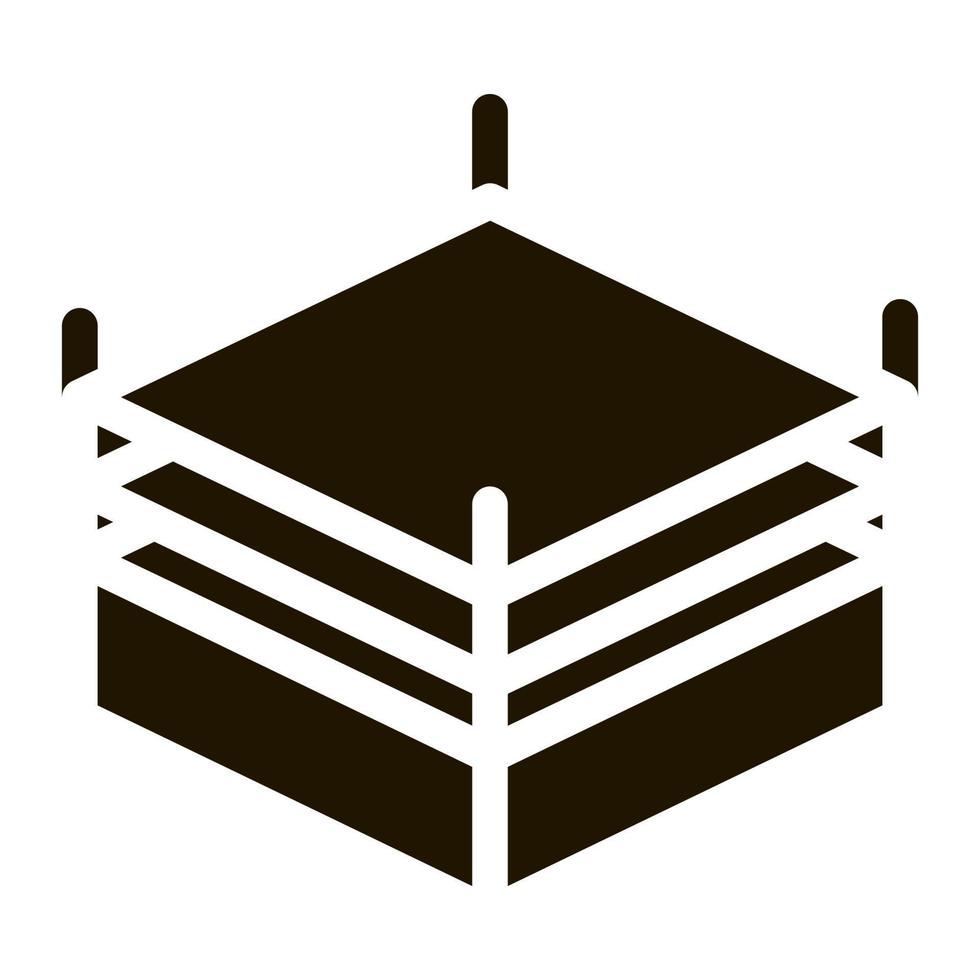 ilustração de glifo vetorial do ícone de vista superior do ringue de boxe vetor