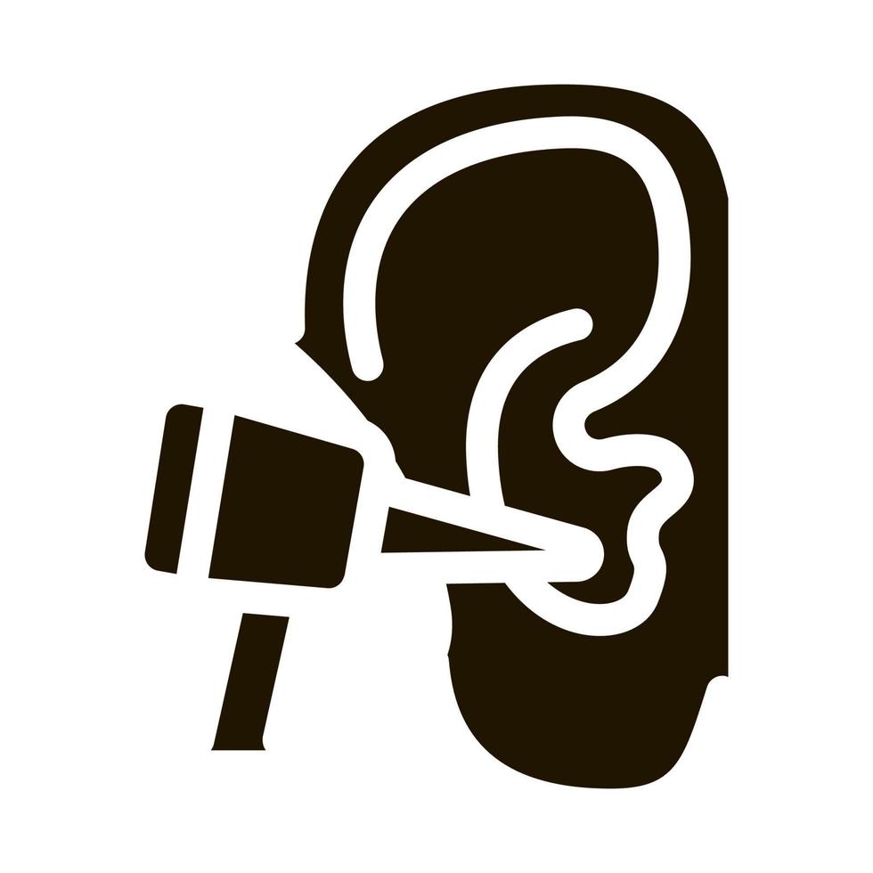 ilustração de glifo vetorial de ícone de verificação de orelha vetor