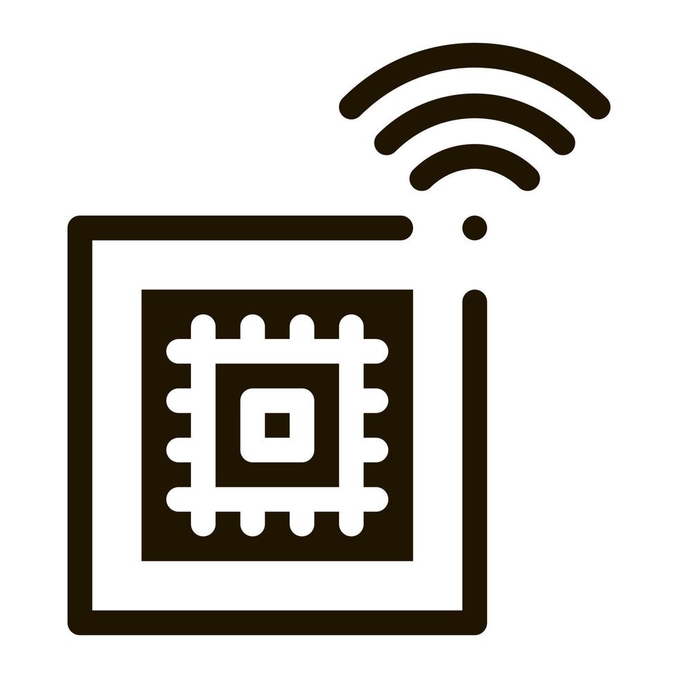 ilustração de glifo de vetor de ícone de microchip