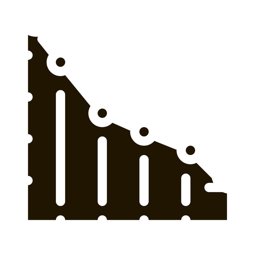 ilustração de glifo vetorial de ícone de gráfico caindo vetor