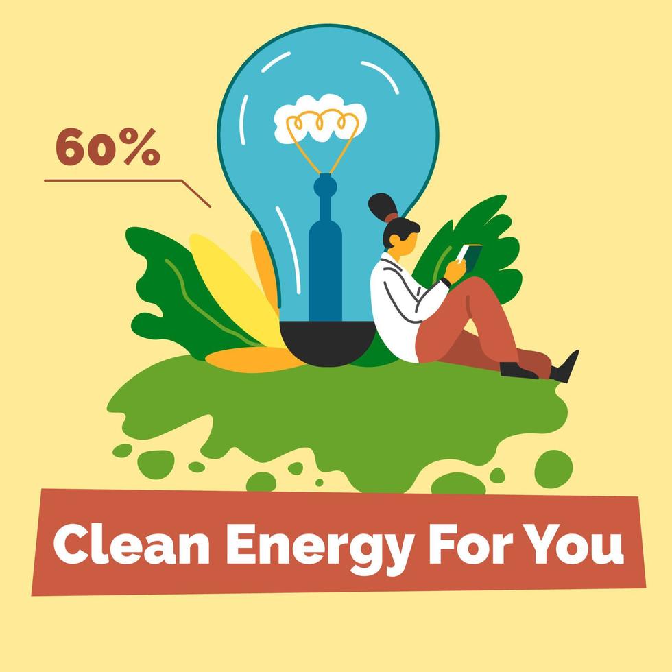 energia limpa para você, sustentabilidade e ecologia vetor