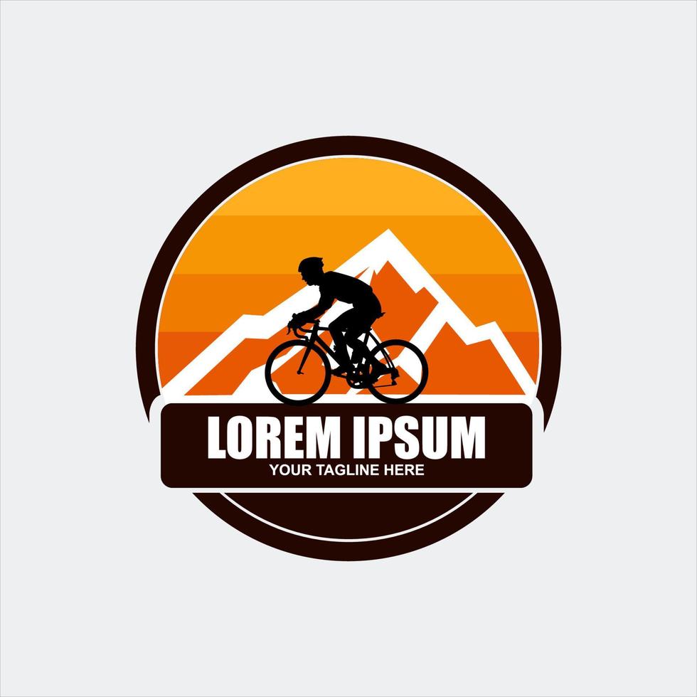 modelo de vetor de design de logotipo de bicicleta de montanha