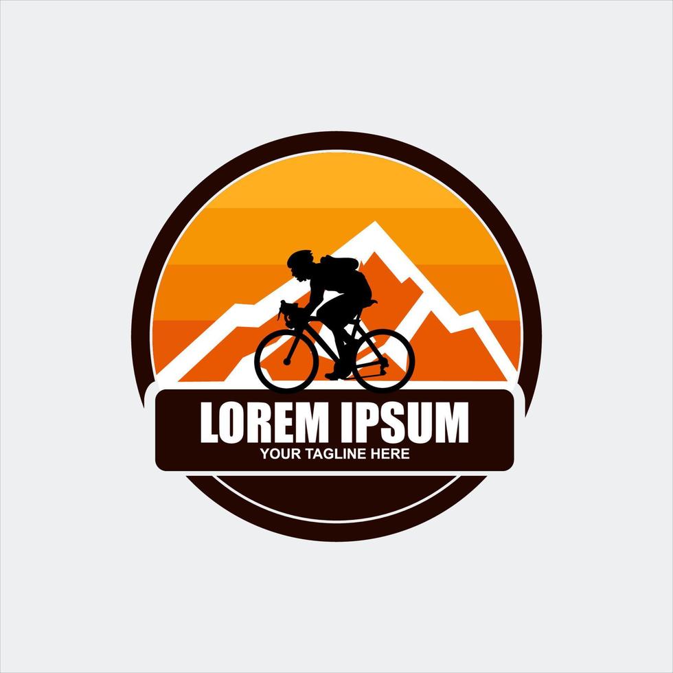 modelo de vetor de design de logotipo de bicicleta de montanha