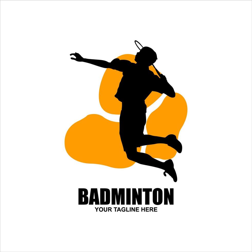 logotipo de esportes de badminton masculino vetor